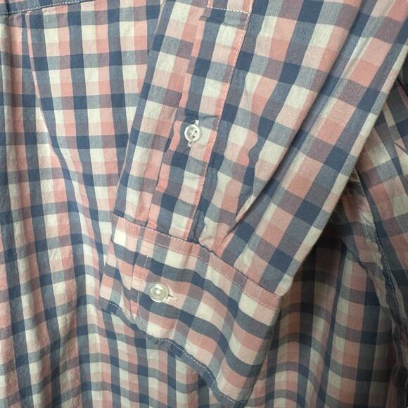 J. Crew Flex Washed Slim Fit Pink and Blue Check Button Down Shirt XL - Picture 5 of 6